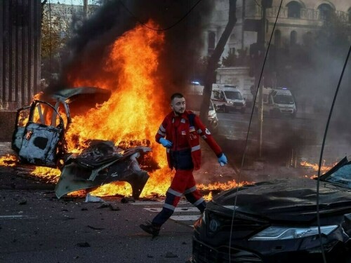 Russia launches drone attack on Kyiv, Ukraine says