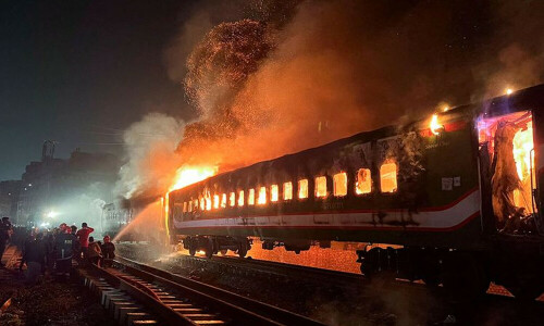 Five killed as packed train catches fire in Bangladesh