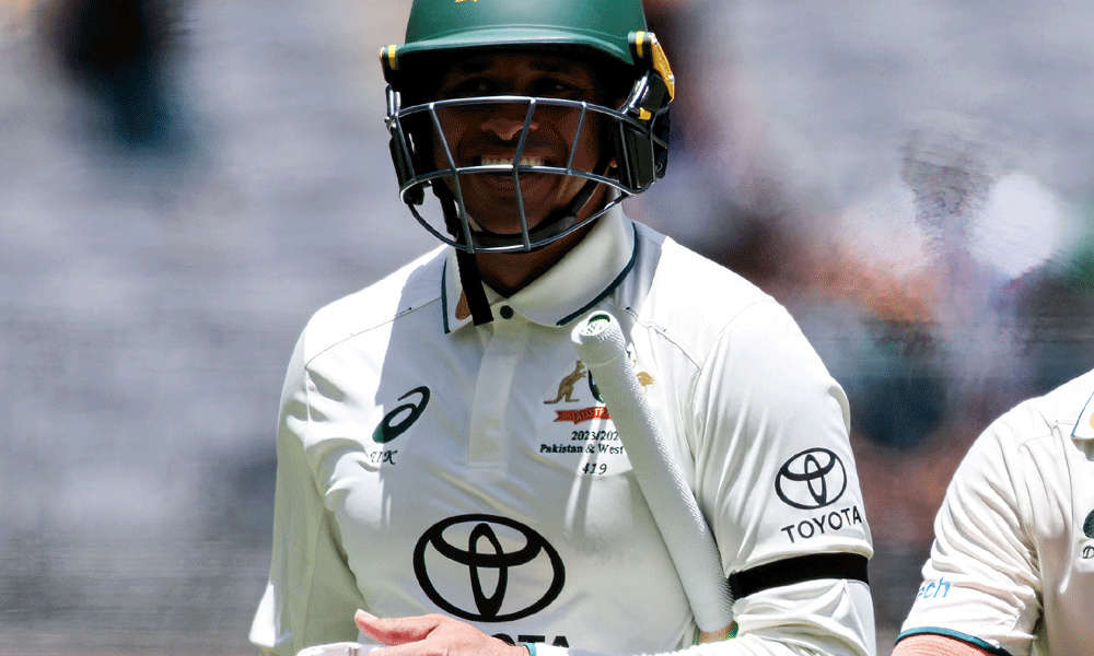 Australia to monitor Khawaja after blow to jaw in Adelaide