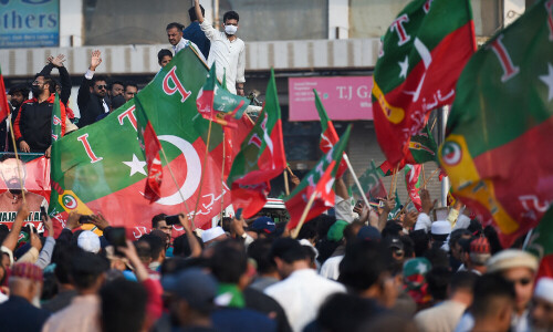 PTI workers stage rallies in different cities PTI workers stage rallies in different cities