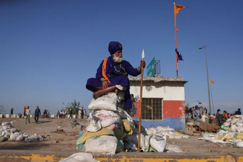 With spears and shields, India&rsquo;s Nihang Sikh warriors join farmers&rsquo; protest