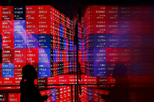 Tech pulls down Asia stocks, dollar gains on inflation data