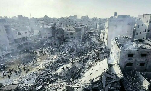 Satellite images show 35% of Gaza&rsquo;s building destroyed, UN says