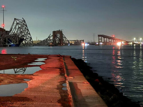 Part of Baltimore&rsquo;s Key Bridge collapses after ship crash, officials say
