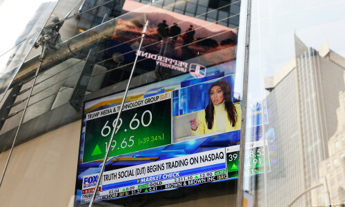 Trump social media company soars in Nasdaq debut