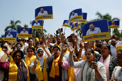 Indian opposition protest arrest of leader ahead of polls