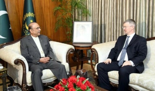 Russian, Chinese envoys call on President Zardari, discuss bilateral relations
