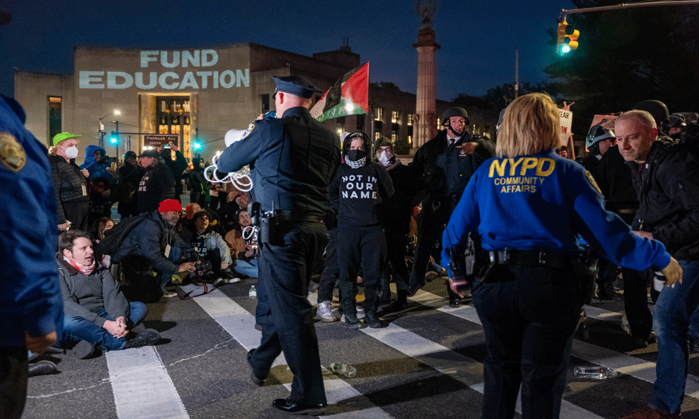 Gaza protests grow at US colleges, thousands demonstrate in Brooklyn