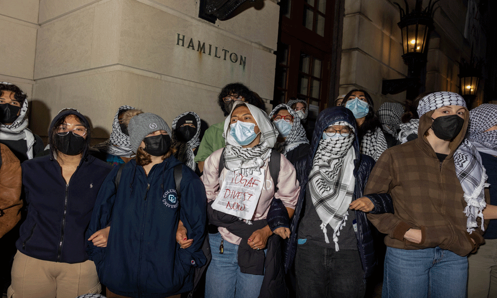 Pro-Palestinian protesters occupy building at Columbia University