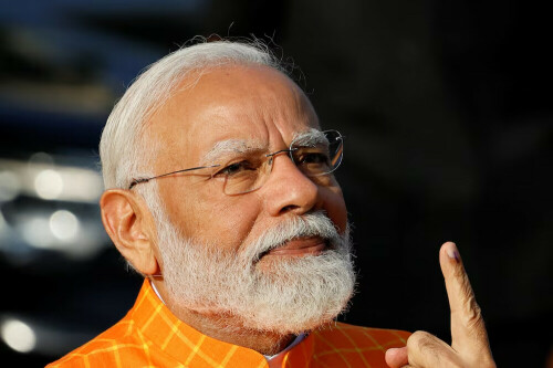 India&rsquo;s Modi casts his vote as giant election reaches half-way mark