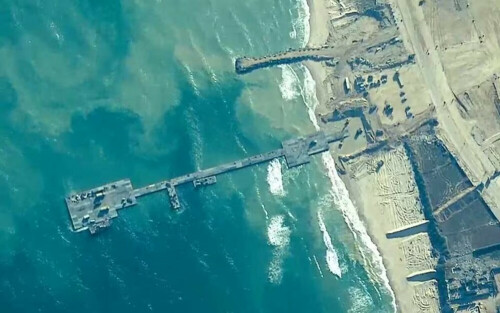 Aid trucks begin moving ashore via Gaza pier, US says