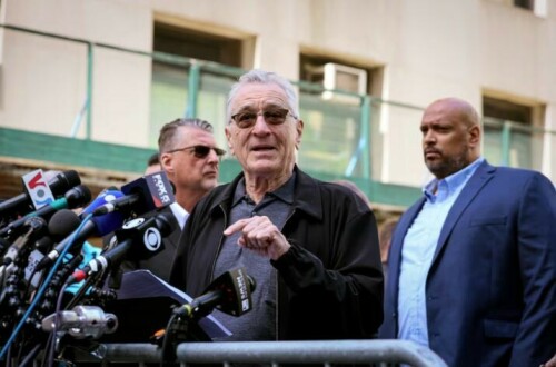 Robert De Niro calls Trump a &lsquo;clown&rsquo; outside trial in Biden campaign message