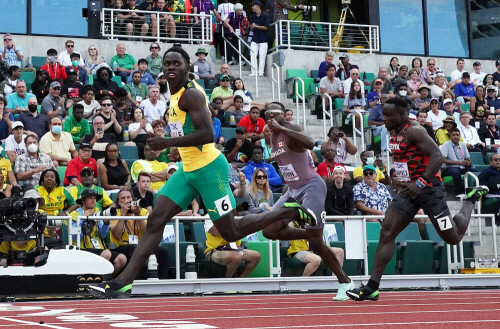Oblique Seville sets world-leading time to beat Lyles in 100 at Kingston