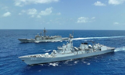 Pak Navy ship conducts exercises with Japanese, Spanish ships in Indian Ocean