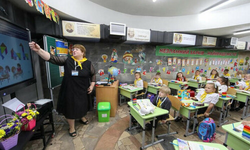 Ukraine&rsquo;s heavily-shelled Kharkiv builds underground schools