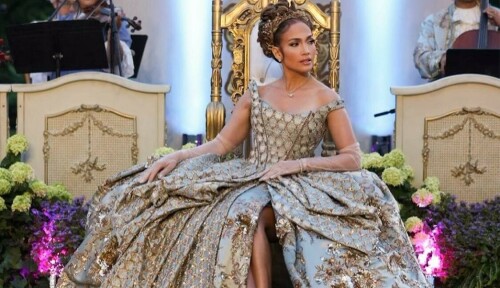 Jennifer Lopez wears custom Manish Malhotra for Bridgerton-themed birthday