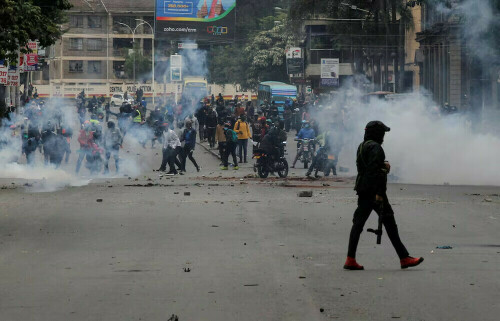 Kenya police clear pockets of protesters in capital with tear gas