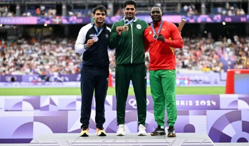 Javelin ace Arshad Nadeem receives gold medal at Paris Olympics