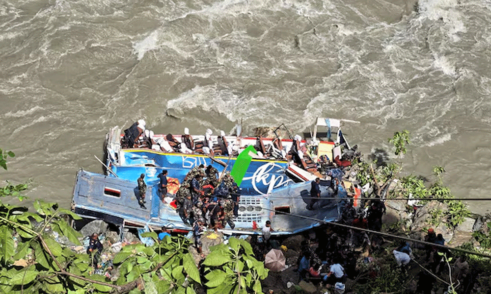 Twenty-one dead as bus carrying Indian tourists plunges into Nepal river