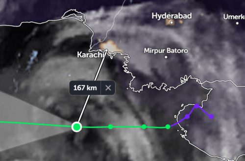Strong winds cause damage in Karachi as storm system intensifies into Cyclone Asna