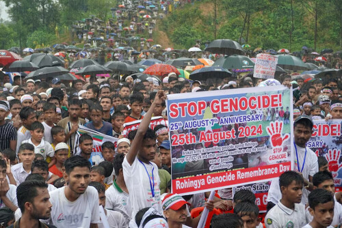 Thousands of Rohingya flee to Bangladesh from violence in Myanmar, official says