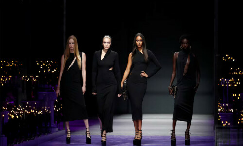 Versace’s Milan show aims for ‘optimism and joy’ with colourful prints Versace’s Milan show aims for ‘optimism and joy’ with colourful prints