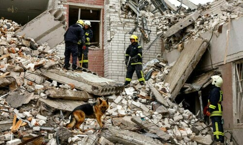 Ukraine says air defence units engaged in repelling Russia&rsquo;s air attack on Kyiv