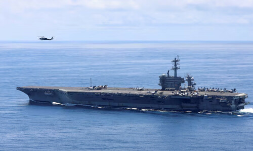 US aircraft carrier joins military drills with South Korea and Japan