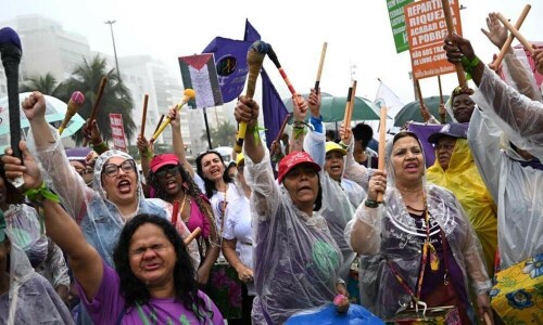 Protesters hold pro-Palestinian march in Rio ahead of G20