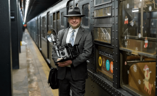 Riding subway cars of 1930s New York, and dressing the part