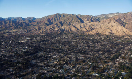 Aerial views show ash and rubble from Los Angeles fire zones