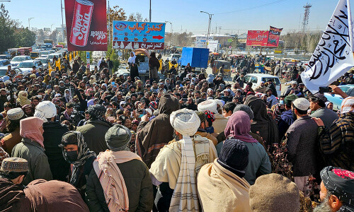 Afghan Taliban supporters rally against ICC arrest warrant requests