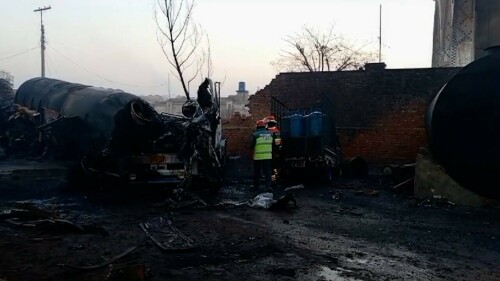 Five killed, 31 injured as LPG bowser explodes in Multan