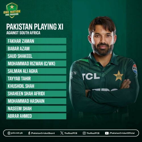 Saud Shakeel, Mohammad Hasnain included in Pakistan XI for crucial South Africa clash