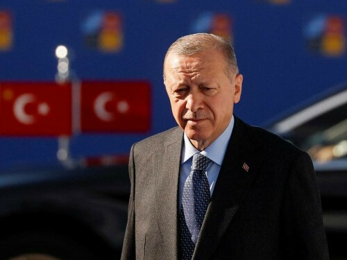 Erdogan arrives