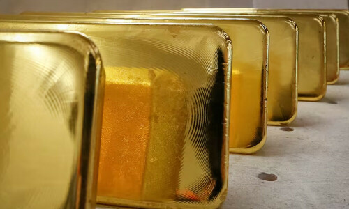 Gold gains on easing US dollar; Trump tariff moves eyed