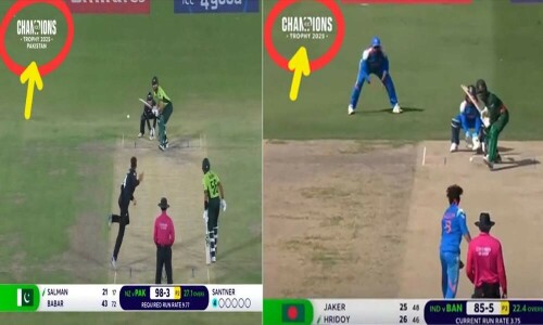 ICC criticised for &lsquo;omitting host Pakistan&rsquo; from Champions Trophy logo during India match