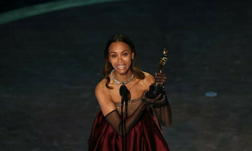 Zoe Saldana, Kieran Culkin win supporting actor trophies at Oscars