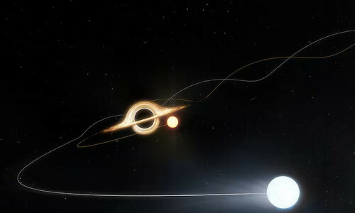 Fast-moving stars reveal supermassive black hole inside nearby galaxy