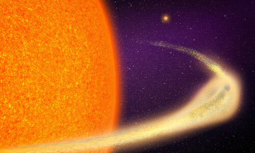 Planet with comet-like tail observed disintegrating near its star