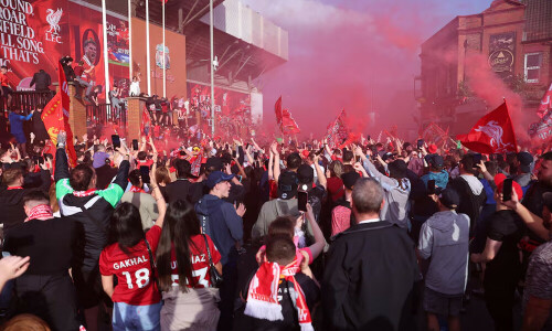 Liverpool fans finally celebrate Premier League title triumph