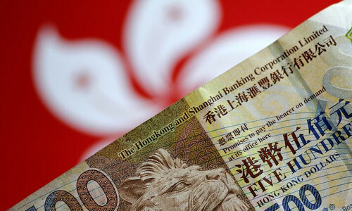Hong Kong dollar falls to near one-year low on flush cash conditions