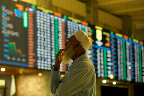اسٹاک مارکیٹ: ملے جلے کاروبار کے بعد کے ایس ای 100 انڈیکس تقریباً ہموار سطح پر بند