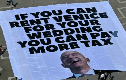 Jeff Bezos’s gala wedding in Venice met with protestors