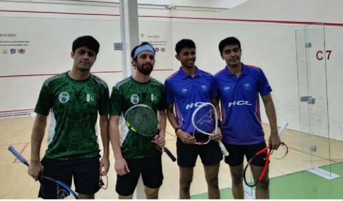 Pakistan bags silver after tough loss to India in Asian Doubles Squash Championship final Pakistan bags silver after tough loss to India in Asian Doubles Squash Championship final
