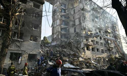 Russian strikes kill 16 in ‘horrific’ attack on Kyiv