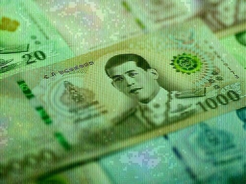 Thai baht/US dollar weaker on Monday