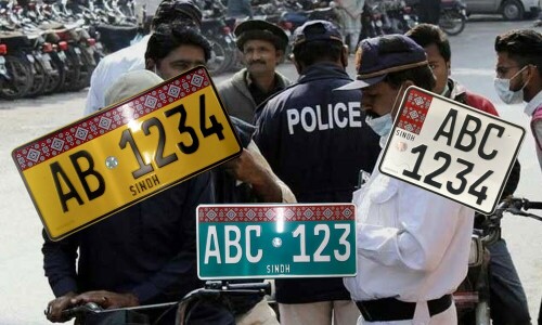 Number plates with Ajrak design: only Excise-issued plates are valid, says minister Number plates with Ajrak design: only Excise-issued plates are valid, says minister