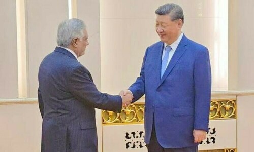 ایس سی او وزرائے خارجہ اجلاس، اسحاق ڈار کی صدر شی جن پنگ سے ملاقات