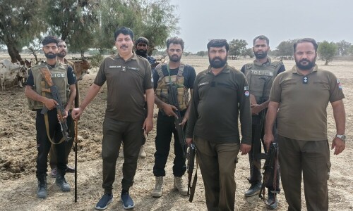 Five policemen martyred in attack by Katcha area dacoits
